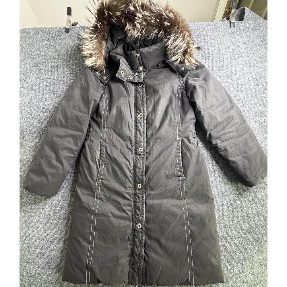 Michael Kors Black Winter Faux Fur MK Puffer Jacket Coat Womens Size M‎ USA